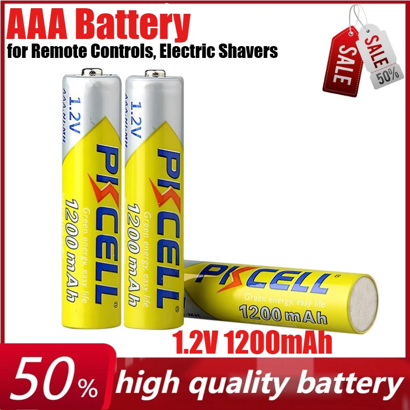 PKCELL 1.2V 1200mAh AAA Ni-MH Batteries for Remote Controls, Electric Shavers, and Flashlights Battery
PKCELL 1.2V 1200mAh AAA Ni-MH Batteries for Remote Controls, Electric Shavers, and Flashlights Battery