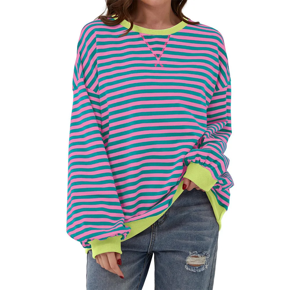 New Fashion Color Stripe O-neck Loose Sweatshirts Women Autumn Winter Long Sleeve Pullover Hoodies Ladies Casual Sweatshirt
New Fashion Color Stripe O-neck Loose Sweatshirts Women Autumn Winter Long Sleeve Pullover Hoodies Ladies Casual Sweatshirt
