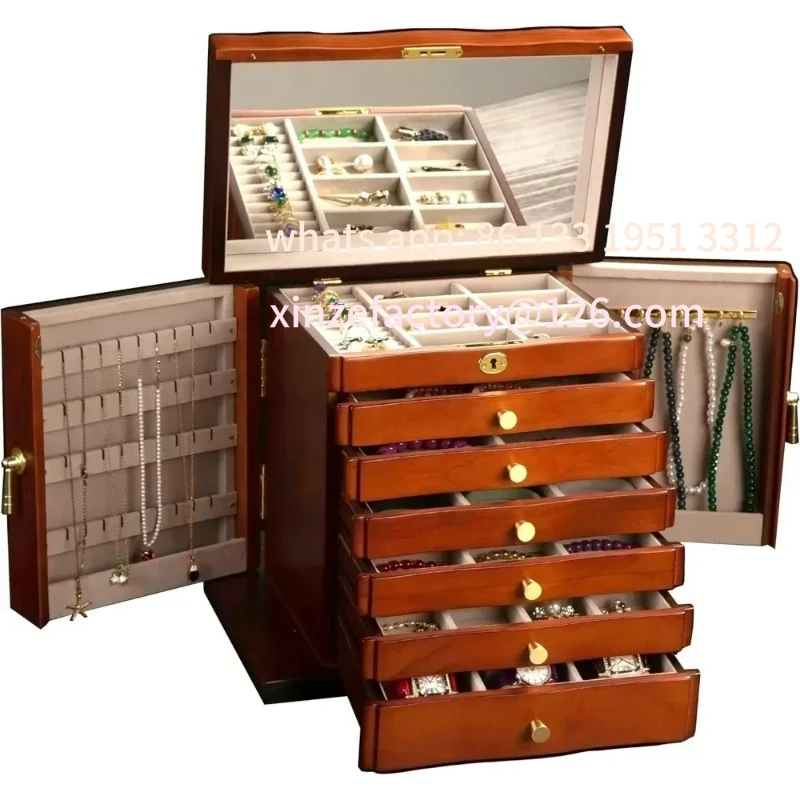 Customizable Storage Wooden Jewelry Box, Jewlrey Box&organizers with Necklace Hanger, 9-layer Large Capacity
Customizable Storage Wooden Jewelry Box, Jewlrey Box&organizers with Necklace Hanger, 9-layer Large Capacity