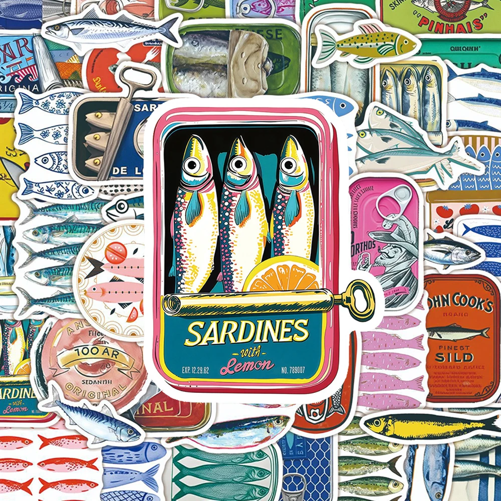 10/30/50pcs Retro Sardine Can Illustration Stickers Funny Cartoon Sticker DIY Fridge Phone Suitcase Vintage Graffiti Decals Toy
10/30/50pcs Retro Sardine Can Illustration Stickers Funny Cartoon Sticker DIY Fridge Phone Suitcase Vintage Graffiti Decals Toy