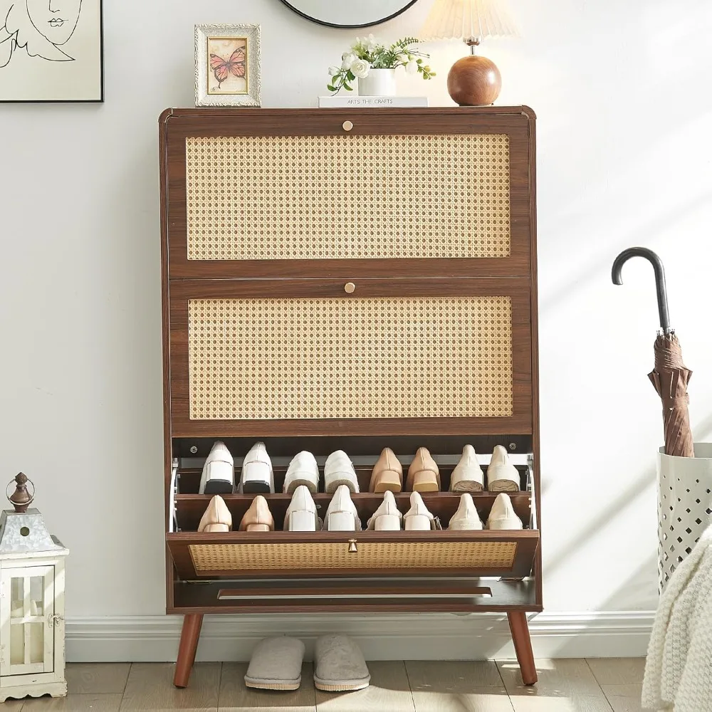Rattan Shoes Cabinet with 3 Flip Drawers, 24 Pairs Shoe Storage Cabinet Hidden Shoe Rack with Drawer Slim Shoe Organizer
Rattan Shoes Cabinet with 3 Flip Drawers, 24 Pairs Shoe Storage Cabinet Hidden Shoe Rack with Drawer Slim Shoe Organizer