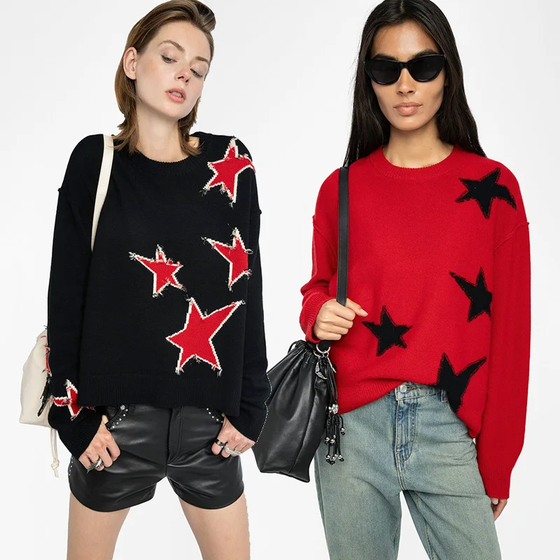 25 Autumn and Winter New Star Handmade Hair Contrasting Cashmere Knitted Sweater Round Neck Women's Sweater
25 Autumn and Winter New Star Handmade Hair Contrasting Cashmere Knitted Sweater Round Neck Women's Sweater