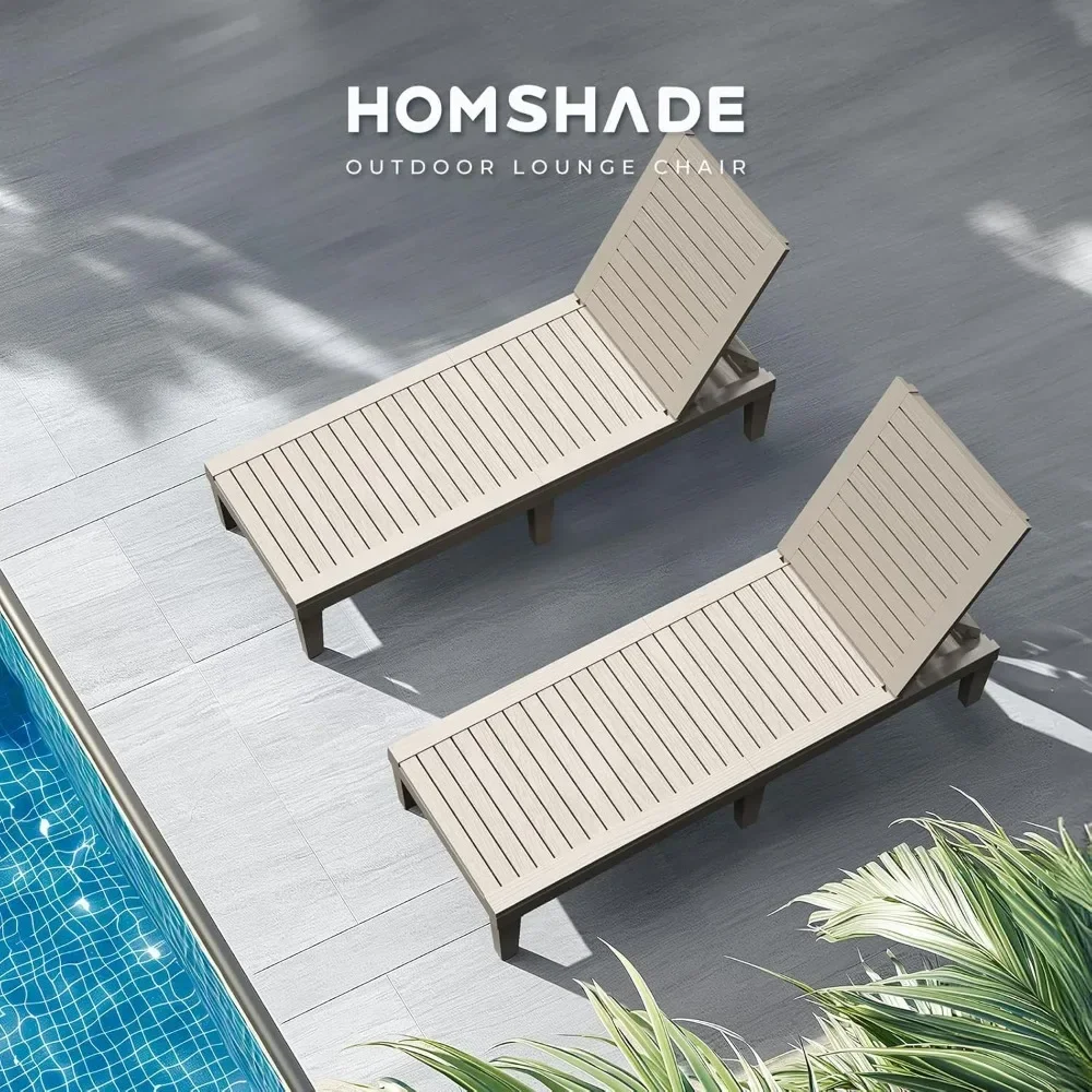 Set of 2 with 5 Positions Adjustable Backrest, Chaise Lounge Chair Outdoor - Waterproof, 330lbs Weight Capacity for Pool, Resin.
Set of 2 with 5 Positions Adjustable Backrest, Chaise Lounge Chair Outdoor - Waterproof, 330lbs Weight Capacity for Pool, Resin.
