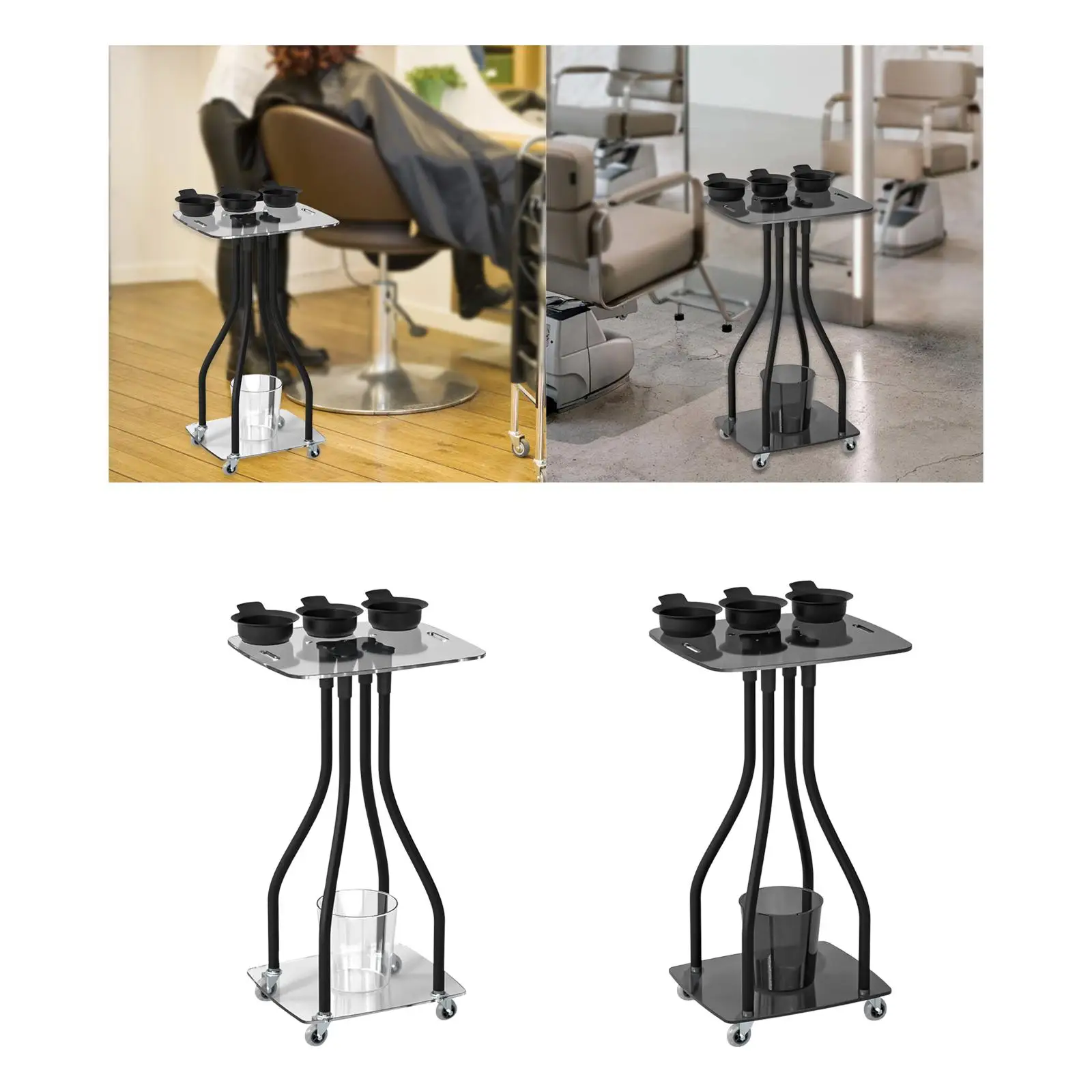 Salon Tray Cart on Wheels Hairstylist Hairdresser Transparent Work Station
Salon Tray Cart on Wheels Hairstylist Hairdresser Transparent Work Station