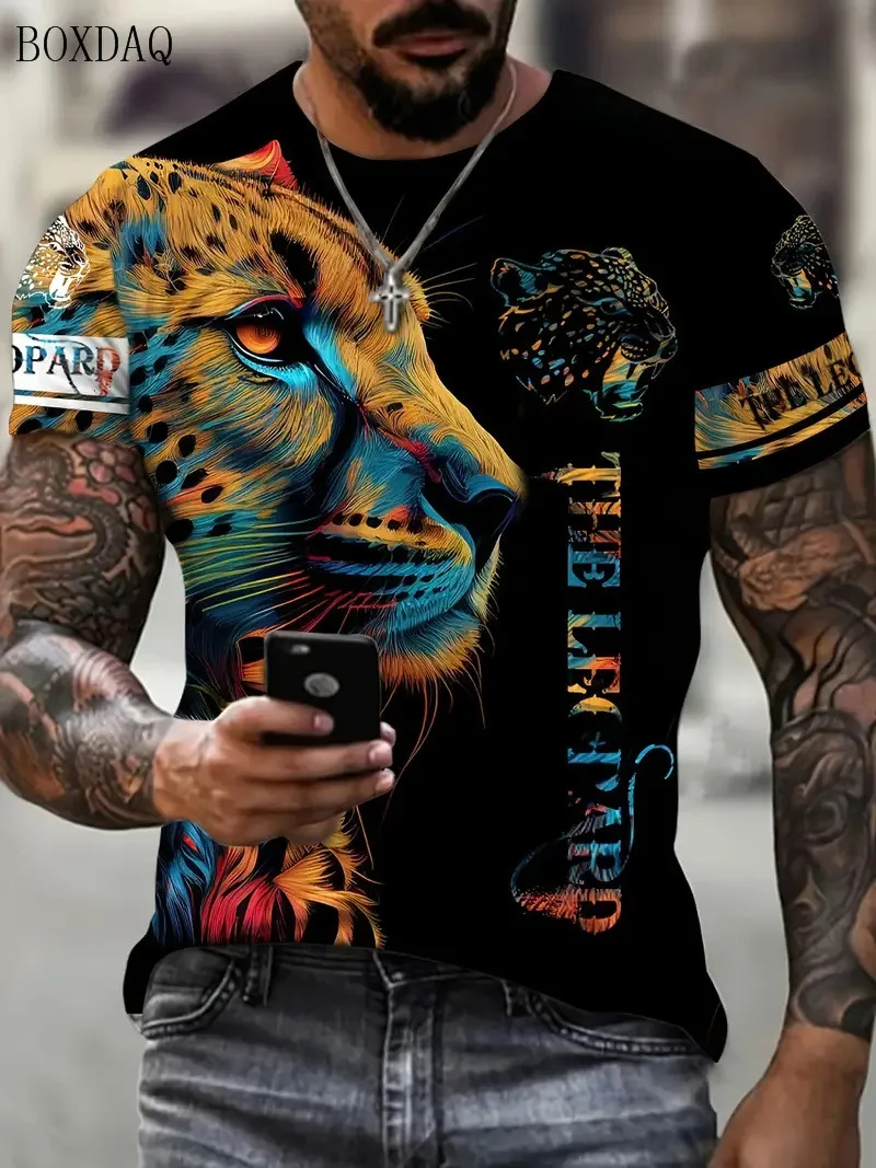Fashion Trend Leopard Pattern Men's T-Shirts Short Sleeve 3D Animal Printed Street Tee 6XL Plus Size O-Neck Outdoor Casual Tops
Fashion Trend Leopard Pattern Men's T-Shirts Short Sleeve 3D Animal Printed Street Tee 6XL Plus Size O-Neck Outdoor Casual Tops