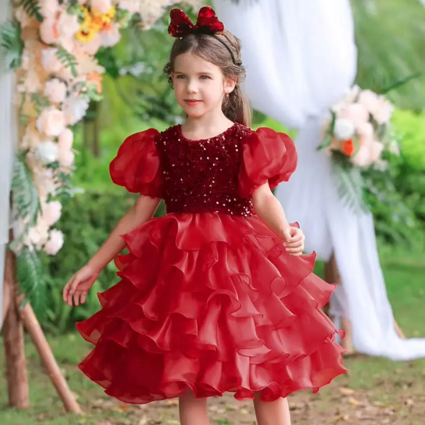 Luxury Dress For Children Girls Sequin Puff Sleeve Princess Dress With Bow Headband For Kids Wedding Birthday Pageant Party Gown
Luxury Dress For Children Girls Sequin Puff Sleeve Princess Dress With Bow Headband For Kids Wedding Birthday Pageant Party Gown