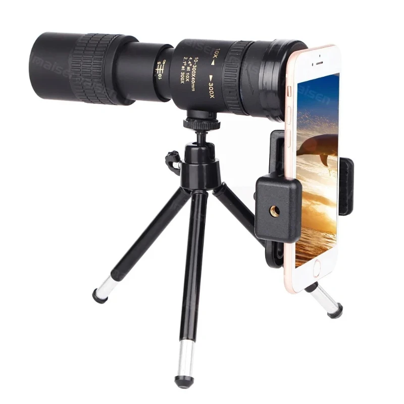 Mobile Phone Camera Telescope, Continuous Zoom, High-definition, BAK4 Full Optical Single Tube, Outdoor Telescope, 10-300x40
Mobile Phone Camera Telescope, Continuous Zoom, High-definition, BAK4 Full Optical Single Tube, Outdoor Telescope, 10-300x40