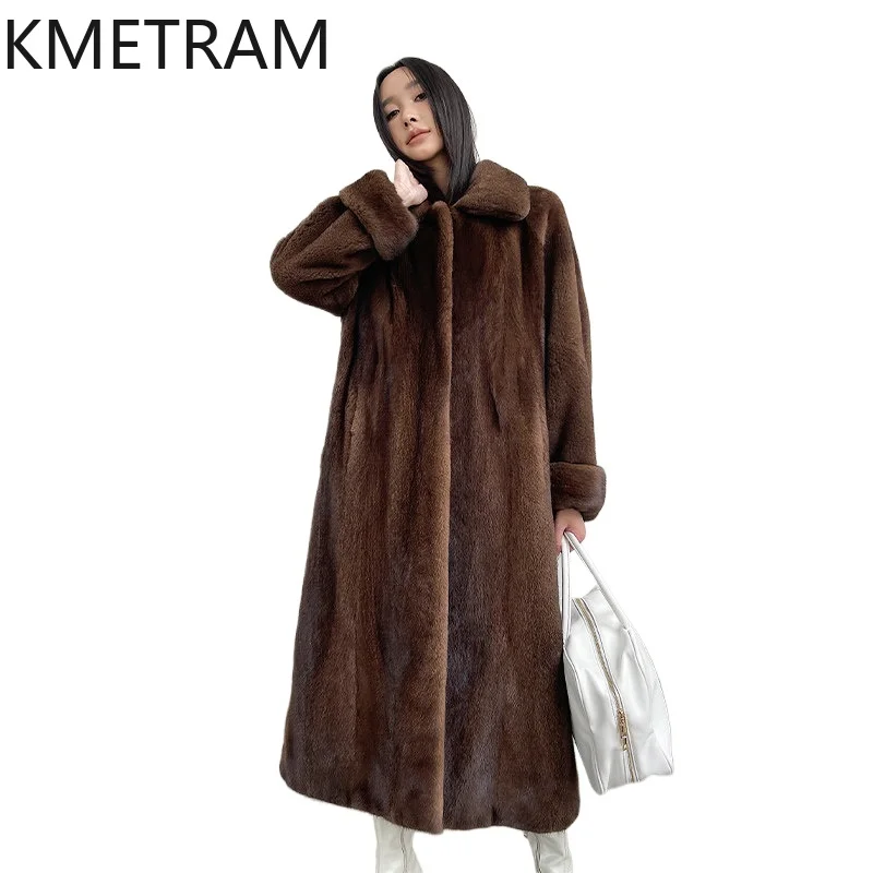 KMETRAM Women's Natural Mink Fur Coat Retro Coffee Long Fur Jacket Warm Winter Real Fur Coat Woman Clothes 2026 куртка женская
KMETRAM Women's Natural Mink Fur Coat Retro Coffee Long Fur Jacket Warm Winter Real Fur Coat Woman Clothes 2026 куртка женская