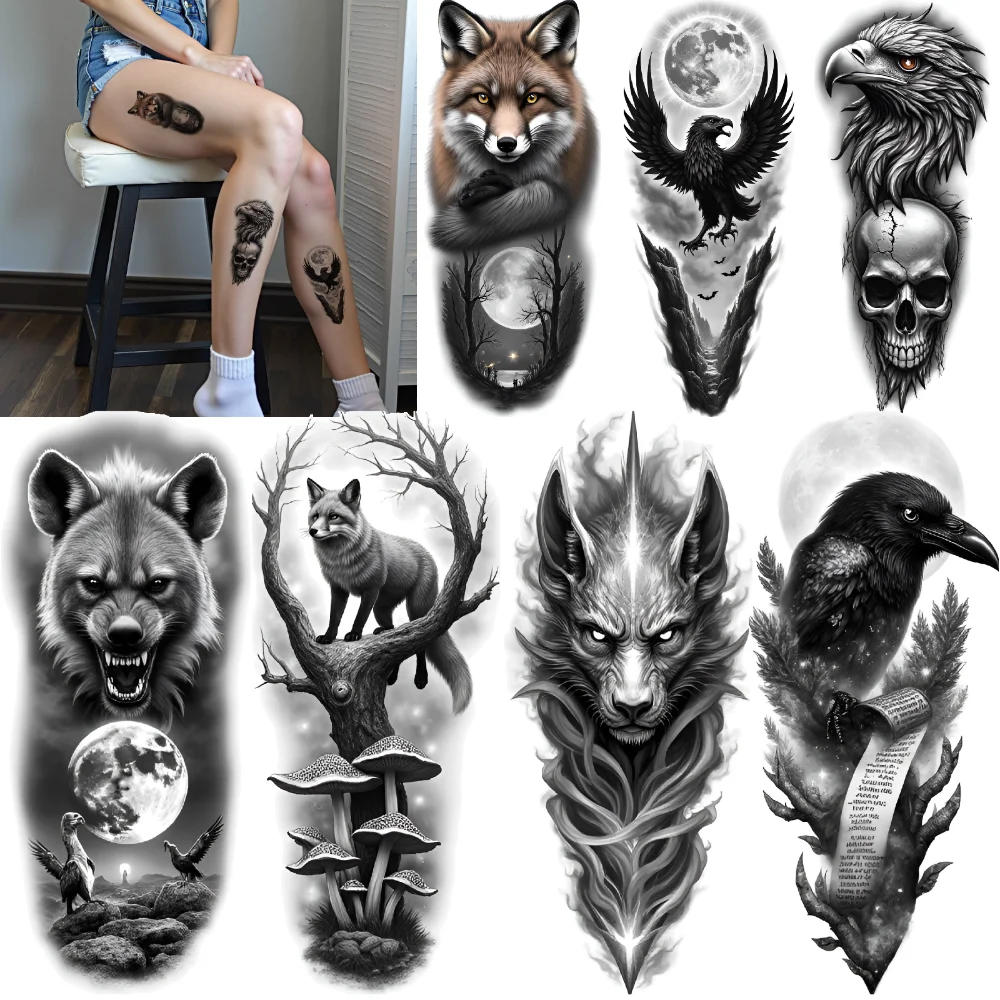 3pcs Temporary Tattoo Wolf Tattoo Waterproof Long-lasting Body Stickers Eagle Tattoo Realistic Temporary Tattoos For Arm Male
3pcs Temporary Tattoo Wolf Tattoo Waterproof Long-lasting Body Stickers Eagle Tattoo Realistic Temporary Tattoos For Arm Male