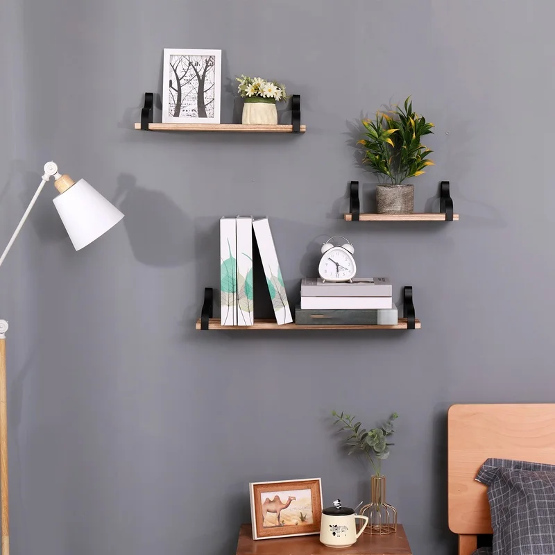 Natural Wood Floating Shelves Set of 3 Wall Mounted Storage for Bedroom Living Room Kitchen Bathroom
Natural Wood Floating Shelves Set of 3 Wall Mounted Storage for Bedroom Living Room Kitchen Bathroom