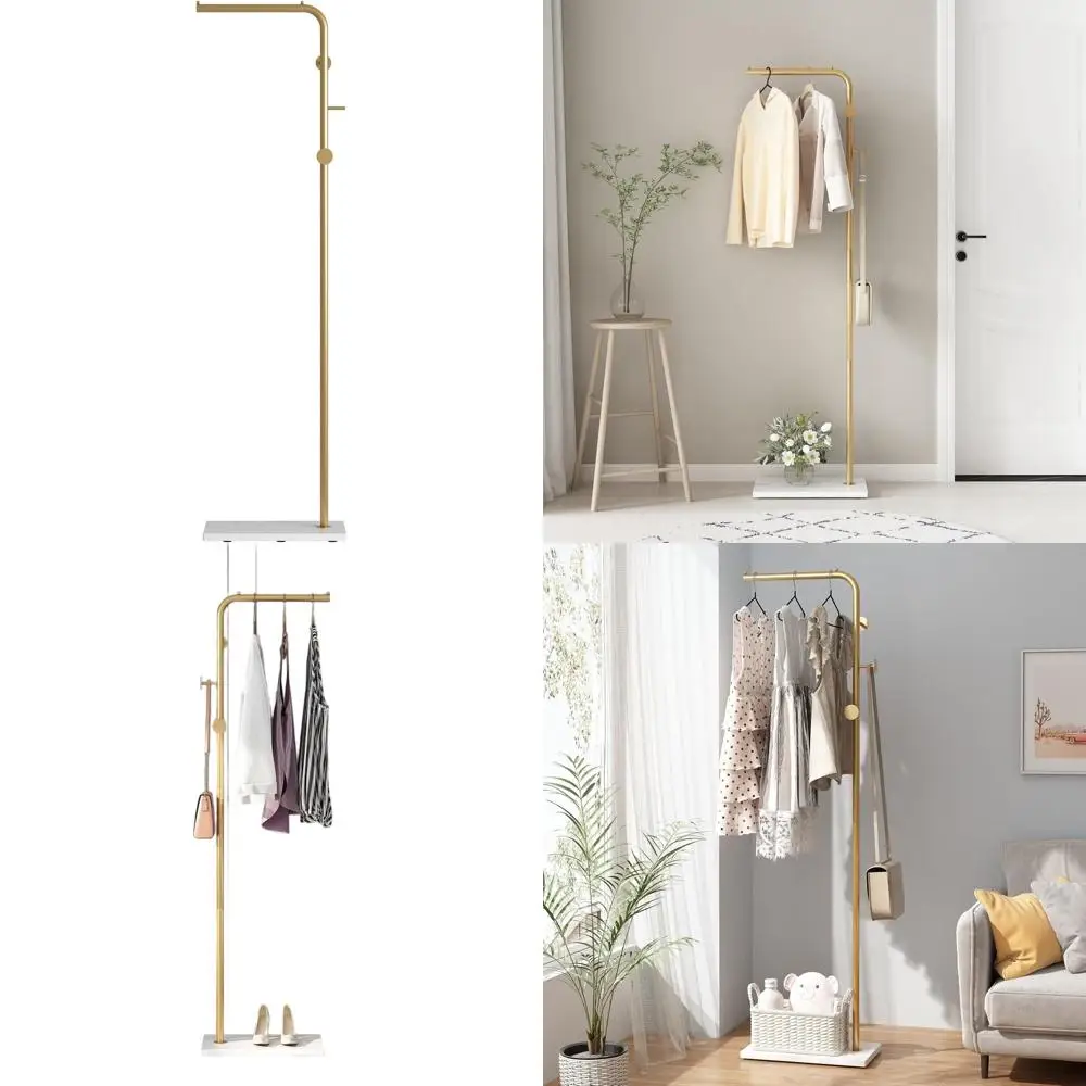 Contemporary Freestanding Metal Coat Rack with Marble Base and 3 Hooks for Home and Office
Contemporary Freestanding Metal Coat Rack with Marble Base and 3 Hooks for Home and Office