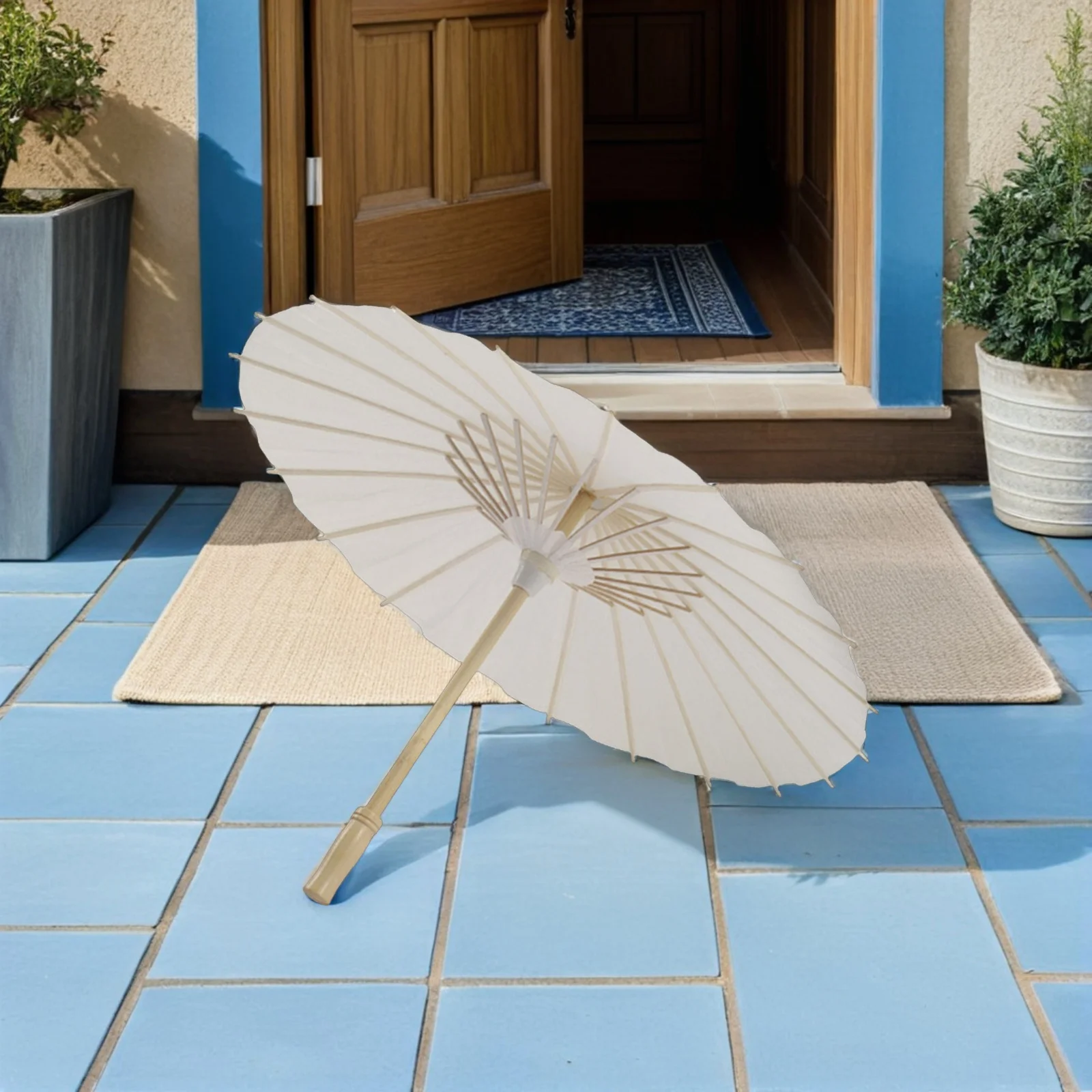 52Cm White Oil Paper Umbrella Bamboo Handle Blank Paper Parasol For Diy Painting Craft Wedding Decoration Japanese Style
52Cm White Oil Paper Umbrella Bamboo Handle Blank Paper Parasol For Diy Painting Craft Wedding Decoration Japanese Style