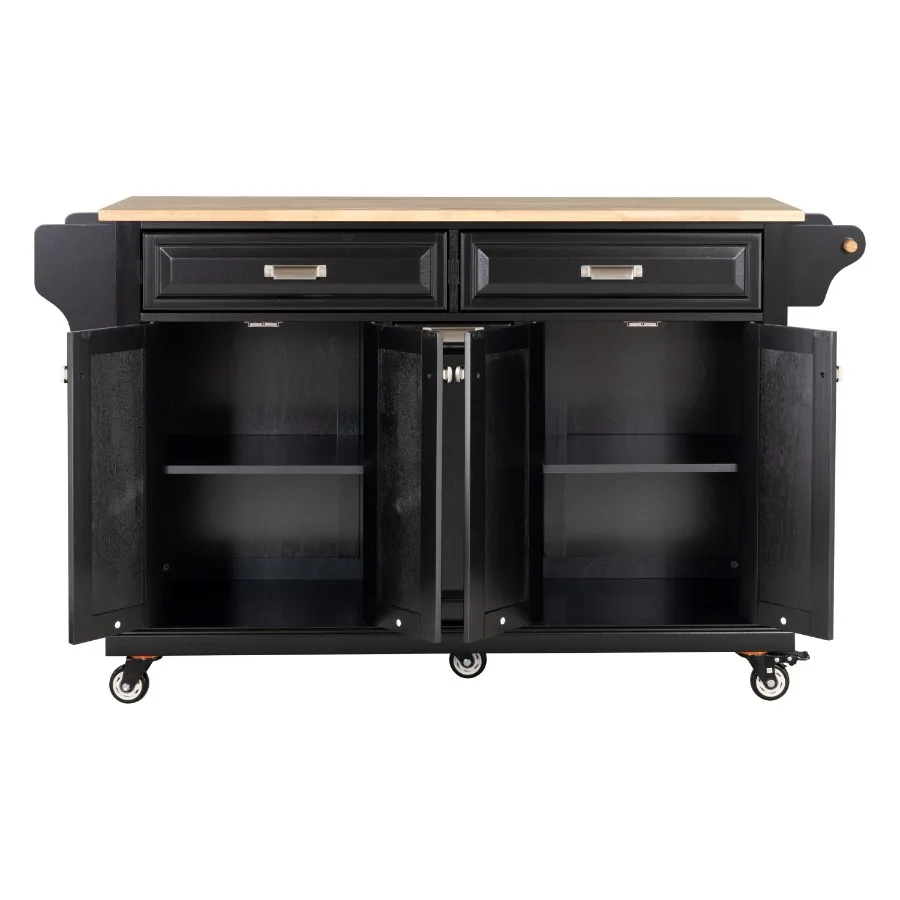 Natural Wood Top Kitchen Island with Storage
Natural Wood Top Kitchen Island with Storage