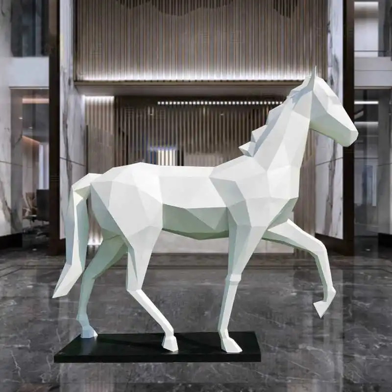 Stainless steel abstract geometric horse ornament metal block animal sculpture hotel sales hall landscape decoration
Stainless steel abstract geometric horse ornament metal block animal sculpture hotel sales hall landscape decoration