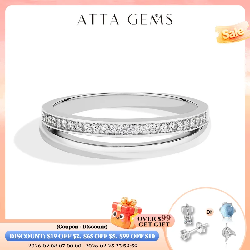 ATTAGEMS 100%925 Silver Moissanite Line Two Circle Rings 18k Gold Plated Simple Stackable Ring For Women Engagement Fine Jewelry
ATTAGEMS 100%925 Silver Moissanite Line Two Circle Rings 18k Gold Plated Simple Stackable Ring For Women Engagement Fine Jewelry