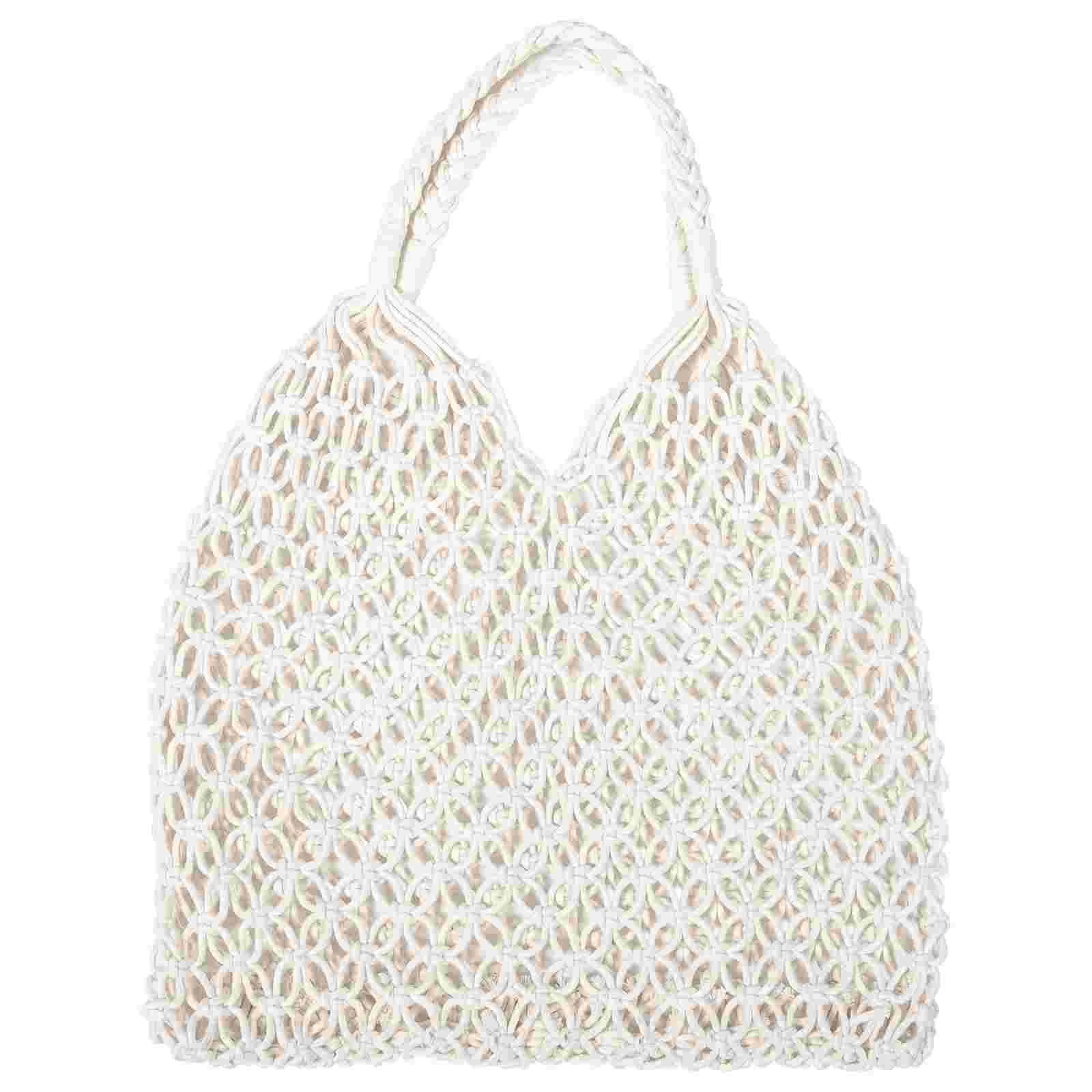 Crochet Bag Bags Straw Beach Woven Tote White Knitted Shoulder Mesh for Women Hollow Out
Crochet Bag Bags Straw Beach Woven Tote White Knitted Shoulder Mesh for Women Hollow Out