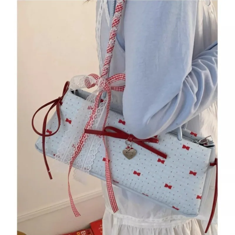 Fairycore Aesthetic Bow Blue Shoulder Bags Women New Trendy Silk Ribbon Chic Bow Y2k Handbag Hot Girls Sweet Cute Underarm Bag
Fairycore Aesthetic Bow Blue Shoulder Bags Women New Trendy Silk Ribbon Chic Bow Y2k Handbag Hot Girls Sweet Cute Underarm Bag