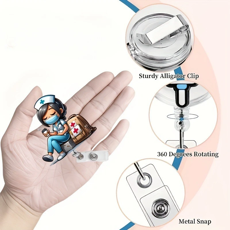 Acrylic Flat Badge Clip for Backpack Nurse ID Clip Retractable Badge Reel Keychain Holder with Swivel Clip
Acrylic Flat Badge Clip for Backpack Nurse ID Clip Retractable Badge Reel Keychain Holder with Swivel Clip