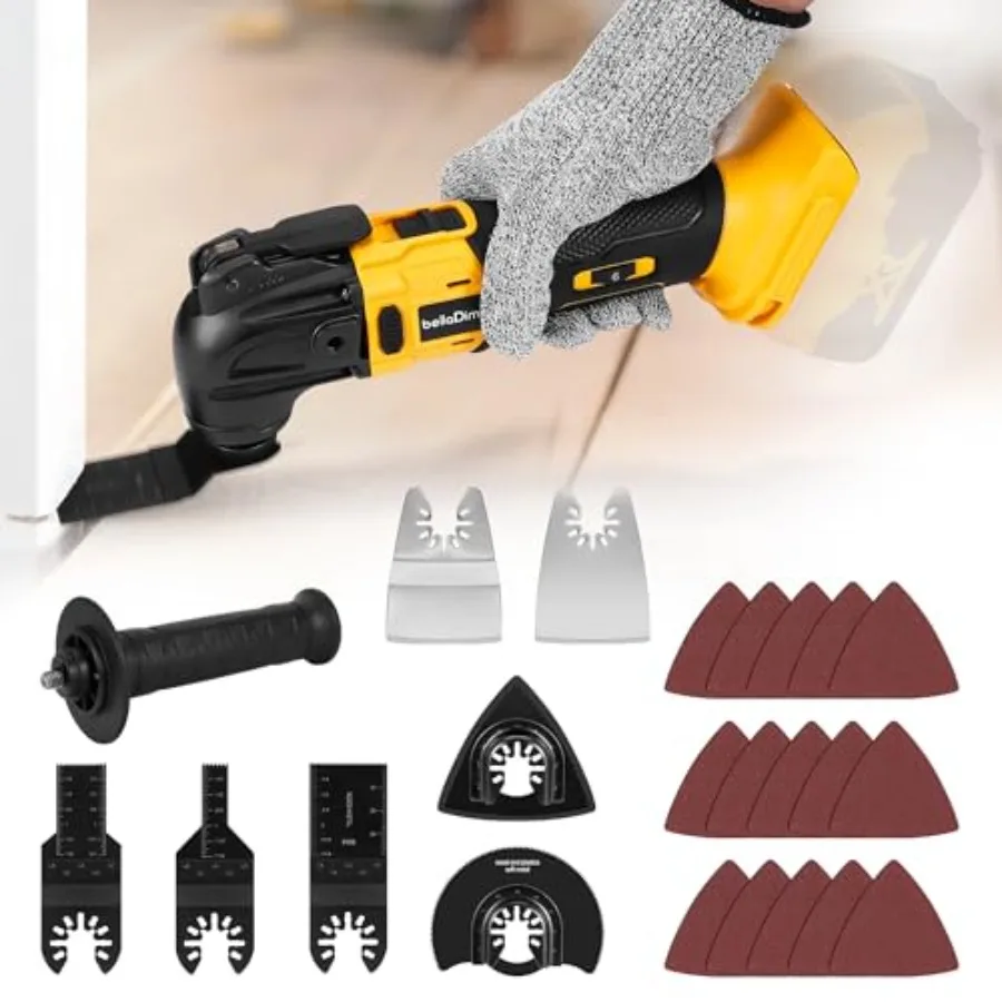 Oscillating Multi-Tool Compatible with DeWalt 20V MAX, 600W Brushless Motor 6000-20000 OPM,23-Piece Accessory Kit for Cutting S
Oscillating Multi-Tool Compatible with DeWalt 20V MAX, 600W Brushless Motor 6000-20000 OPM,23-Piece Accessory Kit for Cutting S