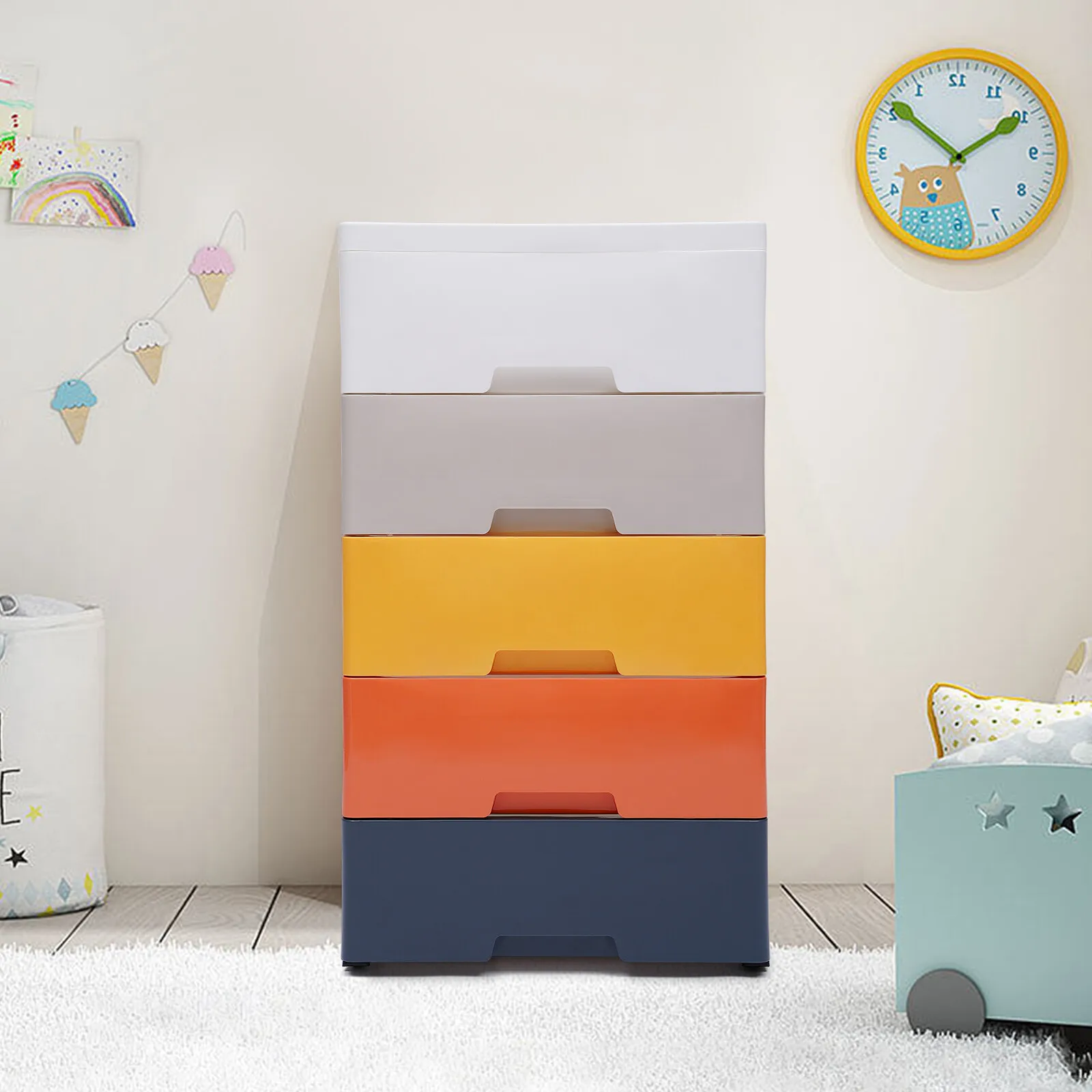 5-уровневый пластиковый комод с 5 ящиками, шкаф для хранения, комод для спальни, органайзер 
5-уровневый пластиковый комод с 5 ящиками, шкаф для хранения, комод для спальни, органайзер