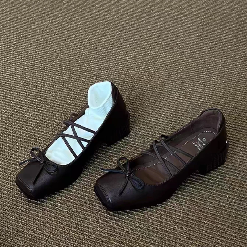 Bow Women Square Toe Heeled Shoes Elegant New Winter 2025 Fashion Loafers Shoes Trend Brand Chunky Woman Sneakers Party Pumps
Bow Women Square Toe Heeled Shoes Elegant New Winter 2025 Fashion Loafers Shoes Trend Brand Chunky Woman Sneakers Party Pumps