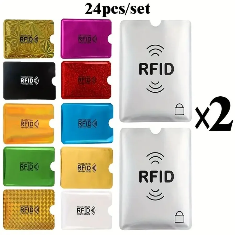 24pcs RFID Blocking Card Protectors 20 Credit Card Sleeves + 4 Passport Shields for Ultimate Identity Security 
24pcs RFID Blocking Card Protectors 20 Credit Card Sleeves + 4 Passport Shields for Ultimate Identity Security