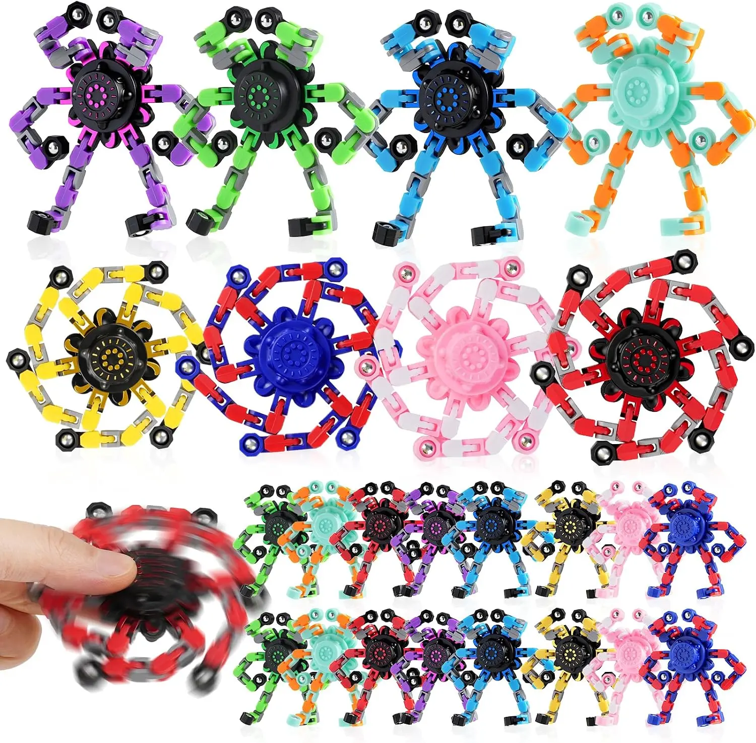 24PCS Transformable Fidget Spinners, Sensory Stress Relief Toys for Kids Teens, Fingertip Gyros Party Favors Birthday Gifts
24PCS Transformable Fidget Spinners, Sensory Stress Relief Toys for Kids Teens, Fingertip Gyros Party Favors Birthday Gifts