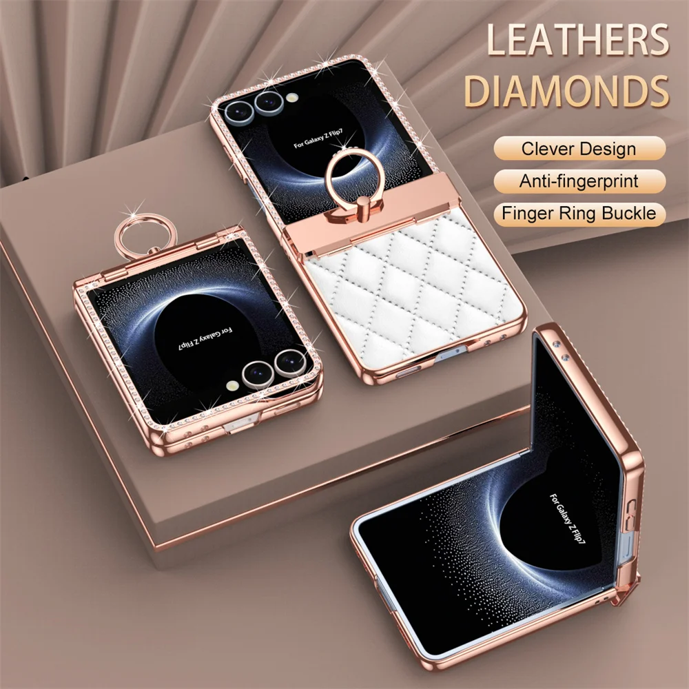 Fashion Diamond Pattern Phone Case For Samsung Galaxy Z Flip 7 5G Ring Plating Frame Solid Color PC Protective Back Cover Shell
Fashion Diamond Pattern Phone Case For Samsung Galaxy Z Flip 7 5G Ring Plating Frame Solid Color PC Protective Back Cover Shell