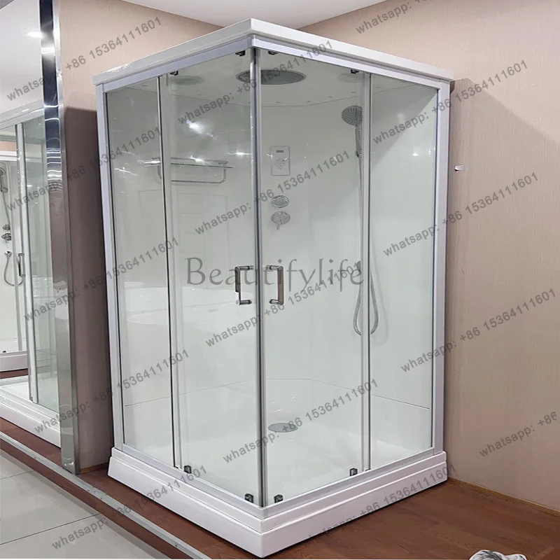 High-end square integral room thickened 6MM tempered glass acrylic back plate bath room
High-end square integral room thickened 6MM tempered glass acrylic back plate bath room