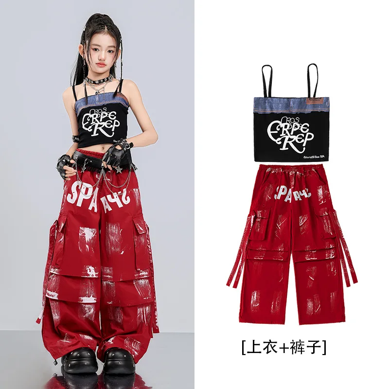 Fashion Jazz Dance Performance Stage Costumes For Girls Group Vest Red Cargo Pants Streetwear Catwalk Hip Hop Clothes DQS23529
Fashion Jazz Dance Performance Stage Costumes For Girls Group Vest Red Cargo Pants Streetwear Catwalk Hip Hop Clothes DQS23529