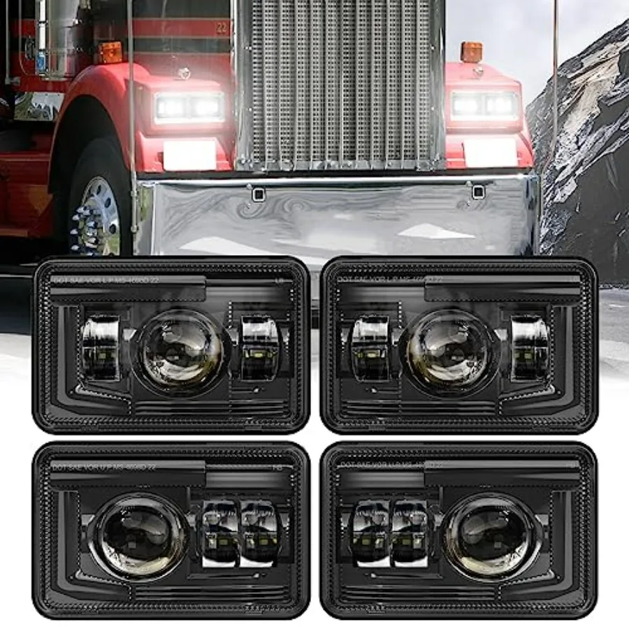 DOT Approved 4x6 LED Headlights Assembly Hi/Lo Sealed Beam Compatible with KW T800 T600 Peterbilt 379 Frghtliner Chevy Oldsmobi
DOT Approved 4x6 LED Headlights Assembly Hi/Lo Sealed Beam Compatible with KW T800 T600 Peterbilt 379 Frghtliner Chevy Oldsmobi