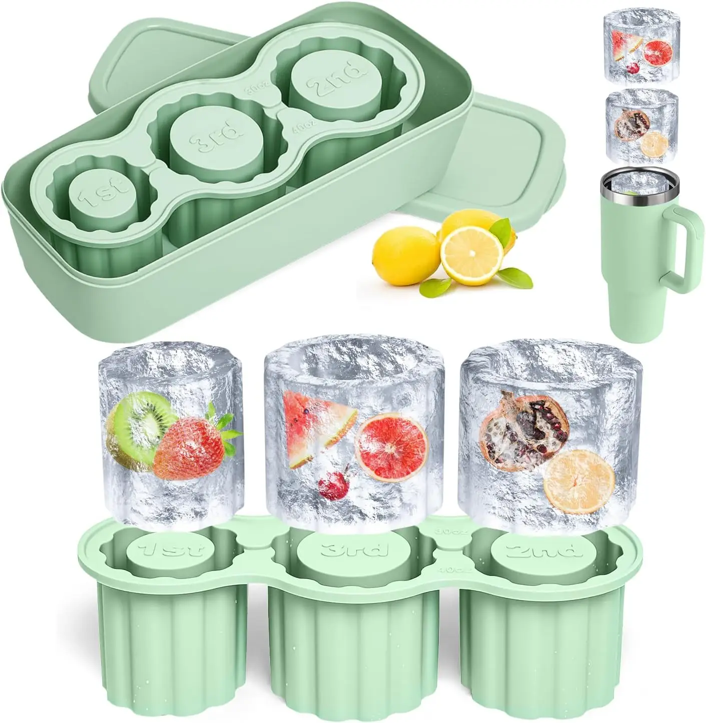 Cube Tray for Stanley Cup 20oz-30oz-40oz Tumbler Cup Ice Mold, Silicone Ice Tray With Lid and Bin for Chilling Cocktails, Whiske
Cube Tray for Stanley Cup 20oz-30oz-40oz Tumbler Cup Ice Mold, Silicone Ice Tray With Lid and Bin for Chilling Cocktails, Whiske