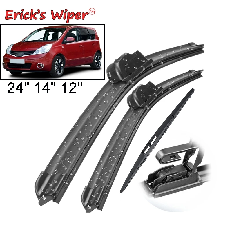 Erick's Wiper Front & Rear Wiper Blades Set Kit For Nissan Note MK1 2004 - 2013 Windshield Windscreen Window Brush 24"+14"+12"
Erick's Wiper Front & Rear Wiper Blades Set Kit For Nissan Note MK1 2004 - 2013 Windshield Windscreen Window Brush 24"+14"+12"