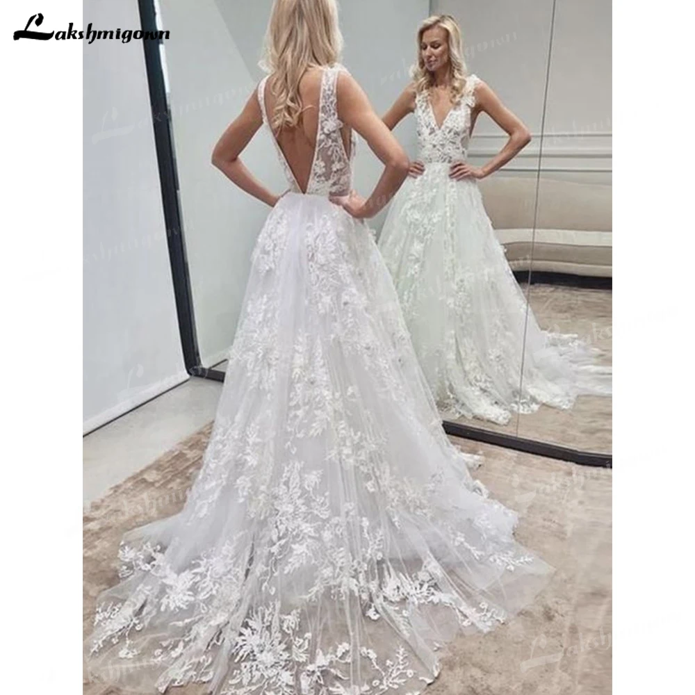 A Line Deep V Neck Backless White Lace Wedding Dresses Prom Evening Dresses Sleeveless Civil Bridal Dress Robe De Mariee
A Line Deep V Neck Backless White Lace Wedding Dresses Prom Evening Dresses Sleeveless Civil Bridal Dress Robe De Mariee