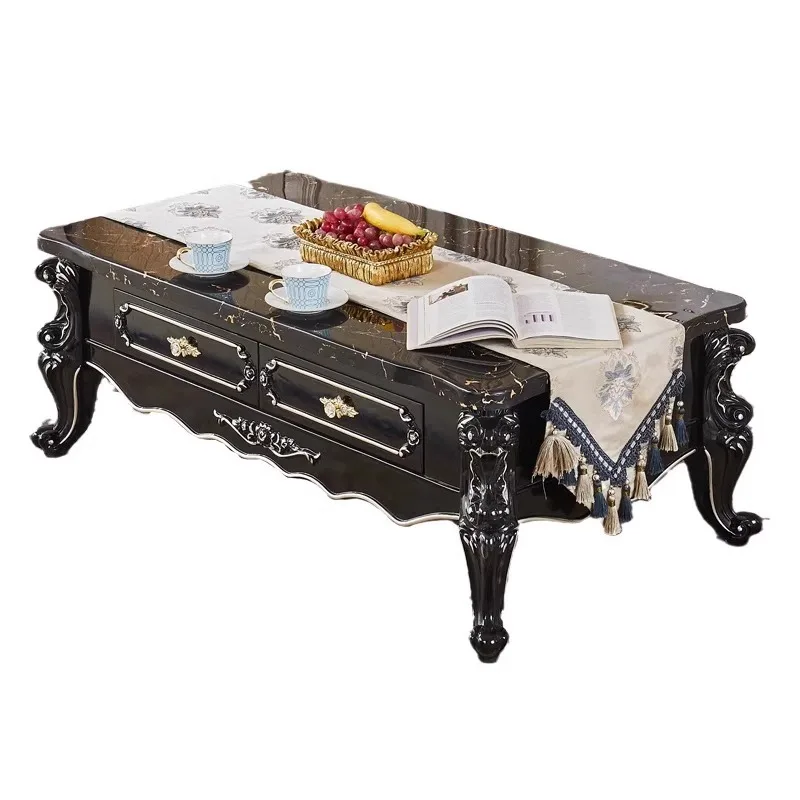 European ebony coffee table solid wood carving flower marble tea table oak American light luxury living room high-end furniture
European ebony coffee table solid wood carving flower marble tea table oak American light luxury living room high-end furniture