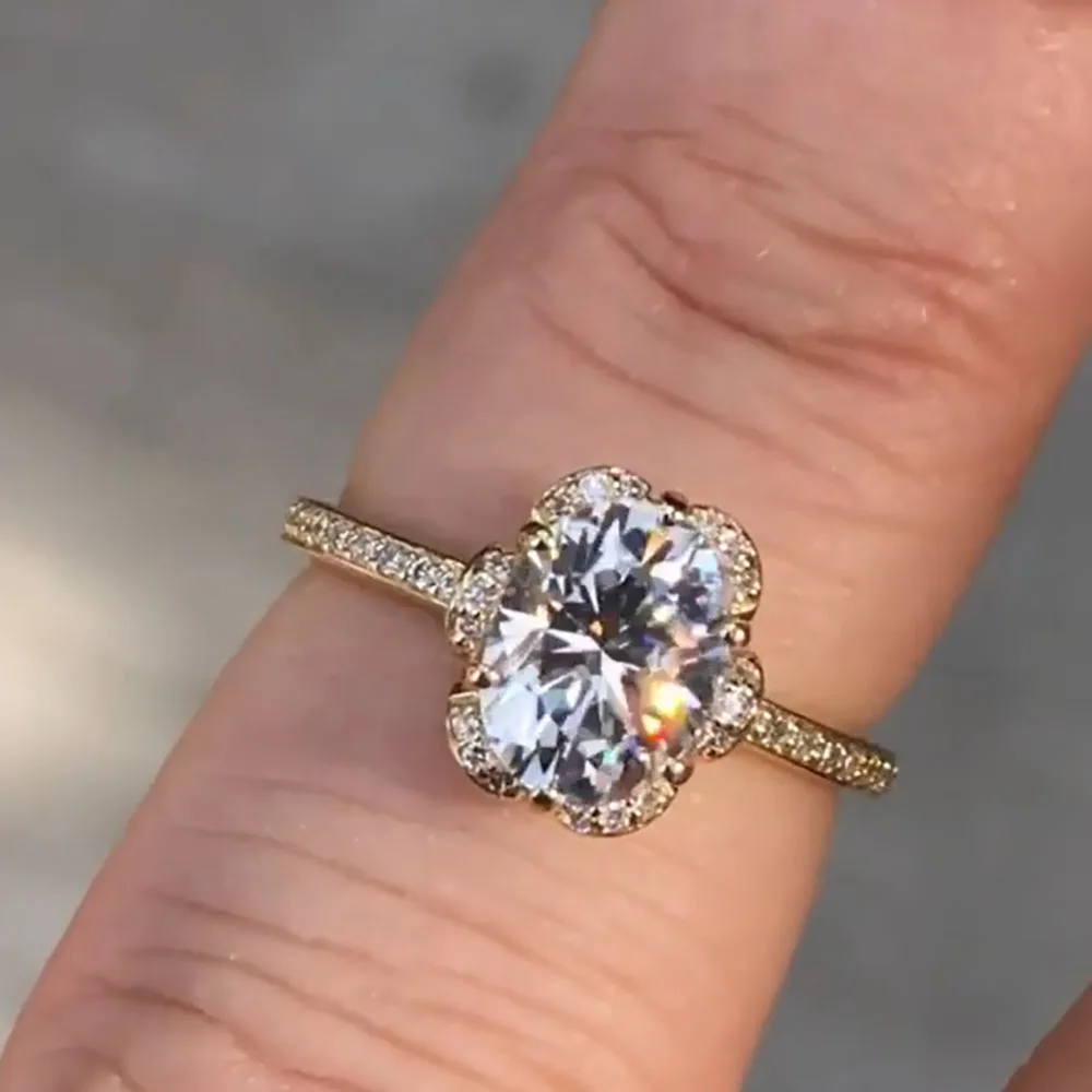 Custom Solid 14K Yellow Gold Women Wedding Party Anniversary Engagement Ring 1 2 3 4 5 Carat Oval Moissanite Diamond Ring Flower
Custom Solid 14K Yellow Gold Women Wedding Party Anniversary Engagement Ring 1 2 3 4 5 Carat Oval Moissanite Diamond Ring Flower