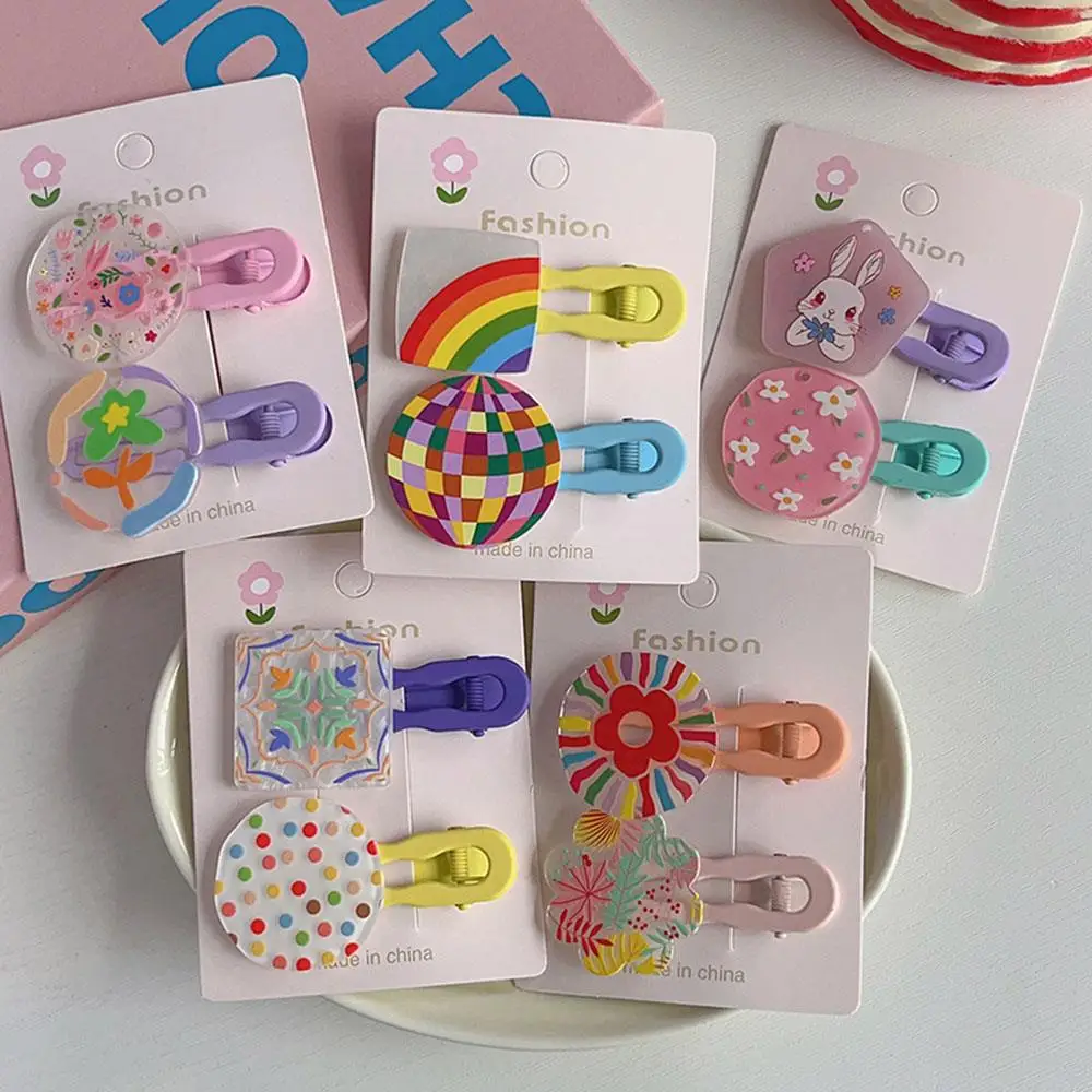 Girl's Hair Clips Rainbow Color Hair Clip Side Bangs Clip Hairpin Headwear Duck Billed Hair Clips Geometric Hairpin 2PCS INS
Girl's Hair Clips Rainbow Color Hair Clip Side Bangs Clip Hairpin Headwear Duck Billed Hair Clips Geometric Hairpin 2PCS INS