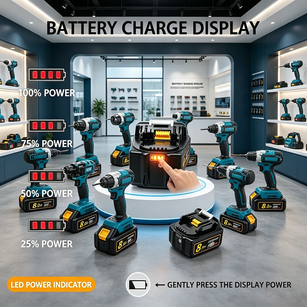 BL1860B BL1860 BL1850 18V 8000mAh Rechargeable Power Tools Battery18V For Makita with LED Li-ion Replacement Battery
BL1860B BL1860 BL1850 18V 8000mAh Rechargeable Power Tools Battery18V For Makita with LED Li-ion Replacement Battery
