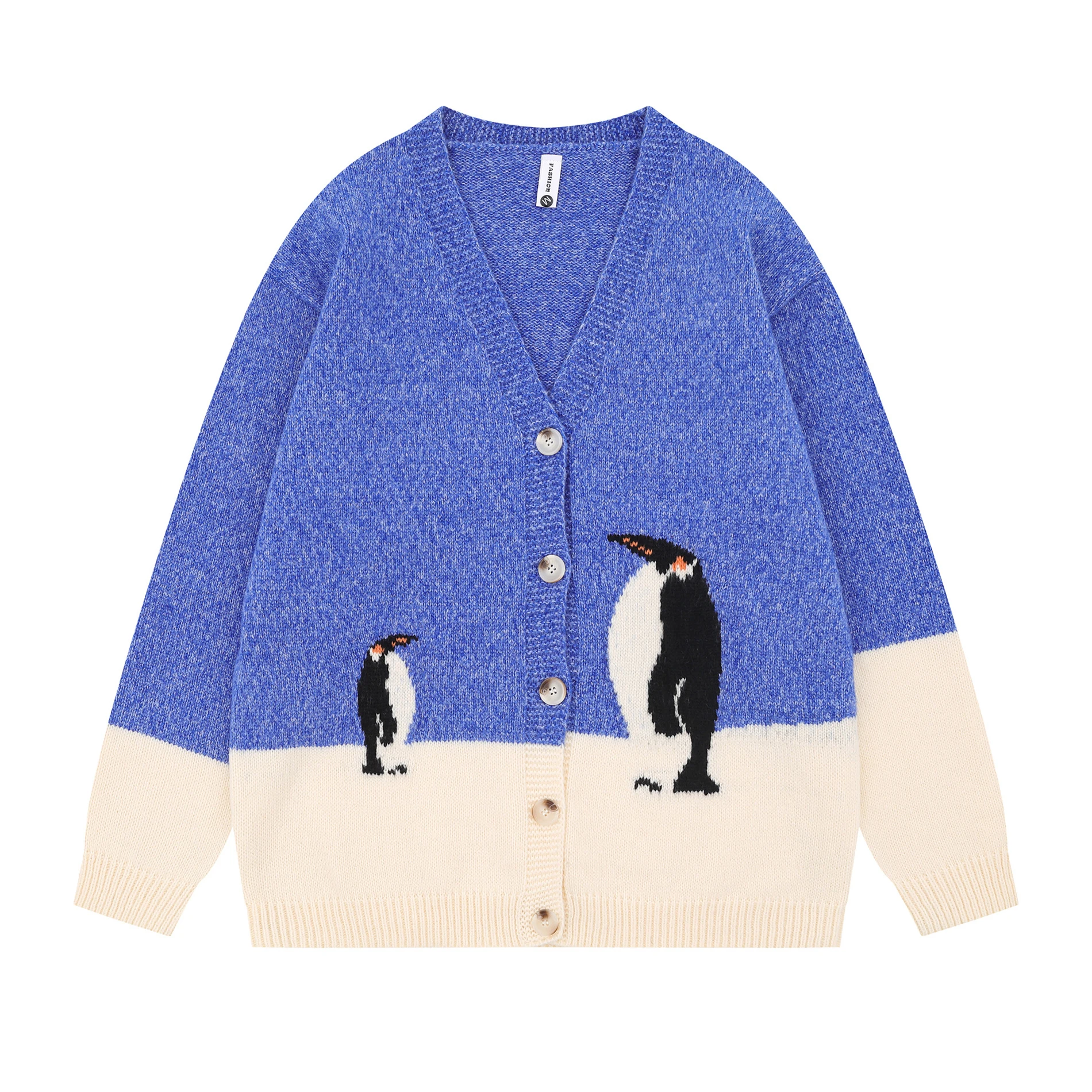 Cartoon Penguin Printed Full Cardigan Sweater with Buttons Casual V Neck Knit Cardigans Oversized Fashion Knitwears Y2k 2025
Cartoon Penguin Printed Full Cardigan Sweater with Buttons Casual V Neck Knit Cardigans Oversized Fashion Knitwears Y2k 2025