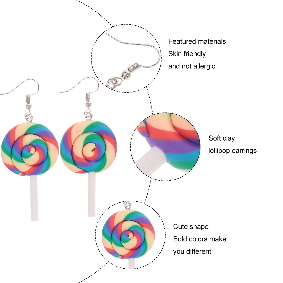 4 Pcs Ear Studs Earrings Decorations Creative Women Suite Polymer Clay Lollipop Women's
4 Pcs Ear Studs Earrings Decorations Creative Women Suite Polymer Clay Lollipop Women's
