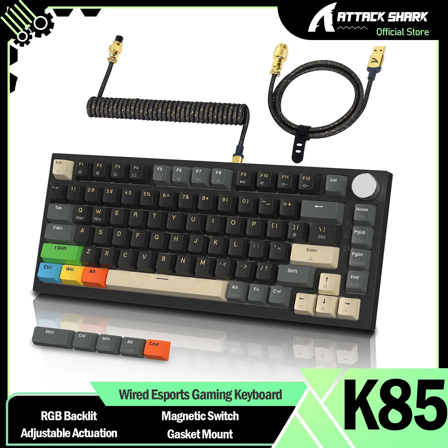 ATTACK SHARK K85 Rapid Trigger 75% RGB Проводная механическая игровая клавиатура Прокладка с регулируемым приводом Магнитная ручка переключателя
ATTACK SHARK K85 Rapid Trigger 75% RGB Проводная механическая игровая клавиатура Прокладка с регулируемым приводом Магнитная ручка переключателя
