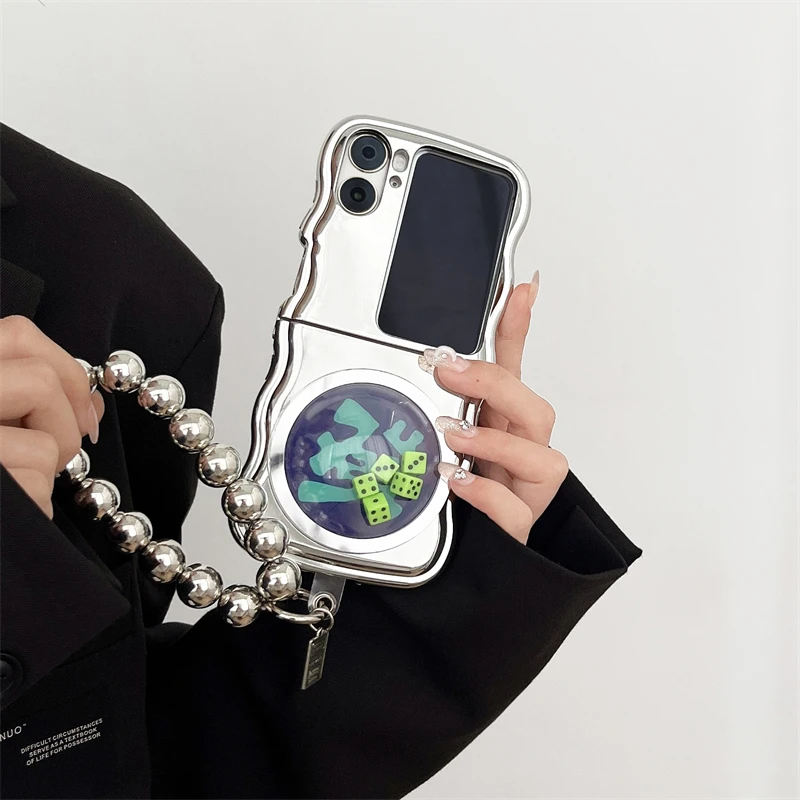 3d FaCai Dice with Bracelet Wristband Chain Electroplated Silver Soft Gel Shockproof Phone Case For OPPO Find N3 N2 Flip Cover
3d FaCai Dice with Bracelet Wristband Chain Electroplated Silver Soft Gel Shockproof Phone Case For OPPO Find N3 N2 Flip Cover