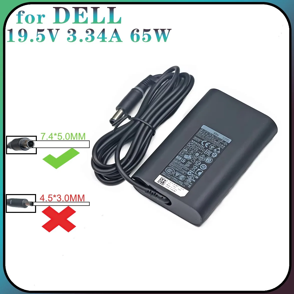 65W 19.5V 3.34A AC Adapter Charger For Dell Latitude E5250 E5440 E5450 E5540 E5550 E6420 E6430 E6440 E6500 HA65NM130 LA65NM130
65W 19.5V 3.34A AC Adapter Charger For Dell Latitude E5250 E5440 E5450 E5540 E5550 E6420 E6430 E6440 E6500 HA65NM130 LA65NM130