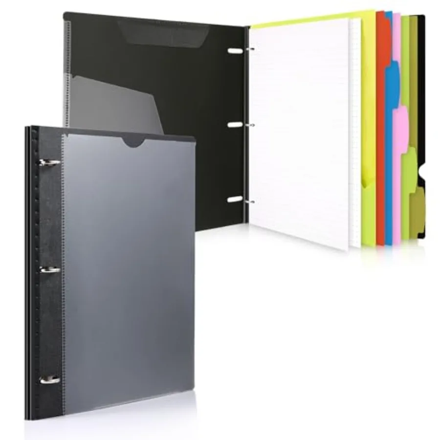 Telescoping 3 Ring Binder Notebook - Customizable Cover, 5 Dividers and Pocket Folder in One Slim Organizer 60 Sheets Included
Telescoping 3 Ring Binder Notebook - Customizable Cover, 5 Dividers and Pocket Folder in One Slim Organizer 60 Sheets Included