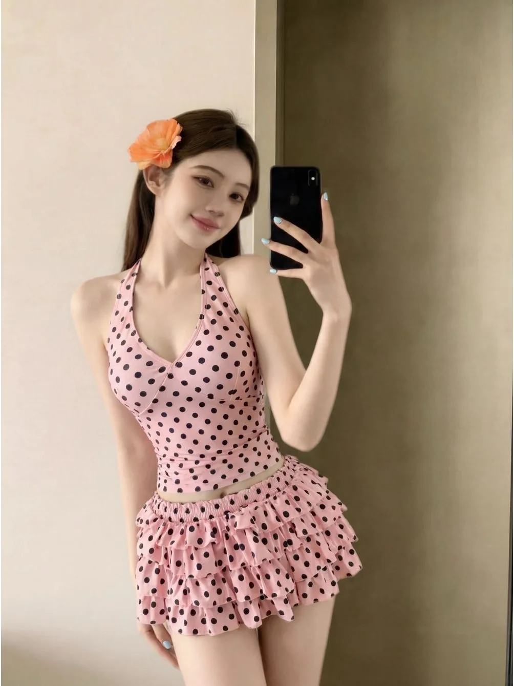 Elegant Polka Dot Bikini Women's Vacation Hot Spring Swimming Suit Neck Hanging Skirt Style Sexy Top Belly Covering Two-Piece
Elegant Polka Dot Bikini Women's Vacation Hot Spring Swimming Suit Neck Hanging Skirt Style Sexy Top Belly Covering Two-Piece