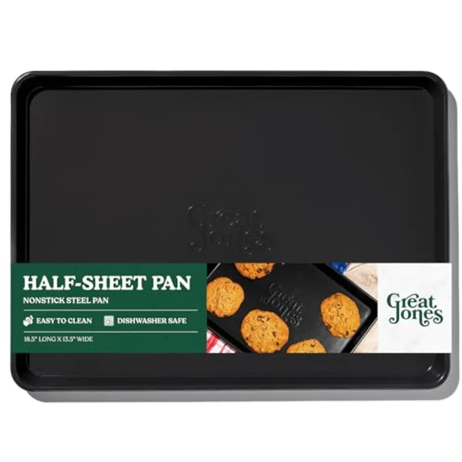 Pan Nonstick, Half-Sheet Pan Aluminized Steel, 18.5" x 13.5" For Baking, Roasting, and Broiling Premium Bakeware with Even Heat
Pan Nonstick, Half-Sheet Pan Aluminized Steel, 18.5" x 13.5" For Baking, Roasting, and Broiling Premium Bakeware with Even Heat