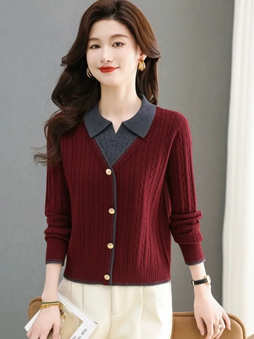 Ele женский вязаный свитер с воротником, комплект из двух предметов из искусственной кожи, теплая смесь шерсти, удобный длинный свеч, повседневная мода
Ele женский вязаный свитер с воротником, комплект из двух предметов из искусственной кожи, теплая смесь шерсти, удобный длинный свеч, повседневная мода