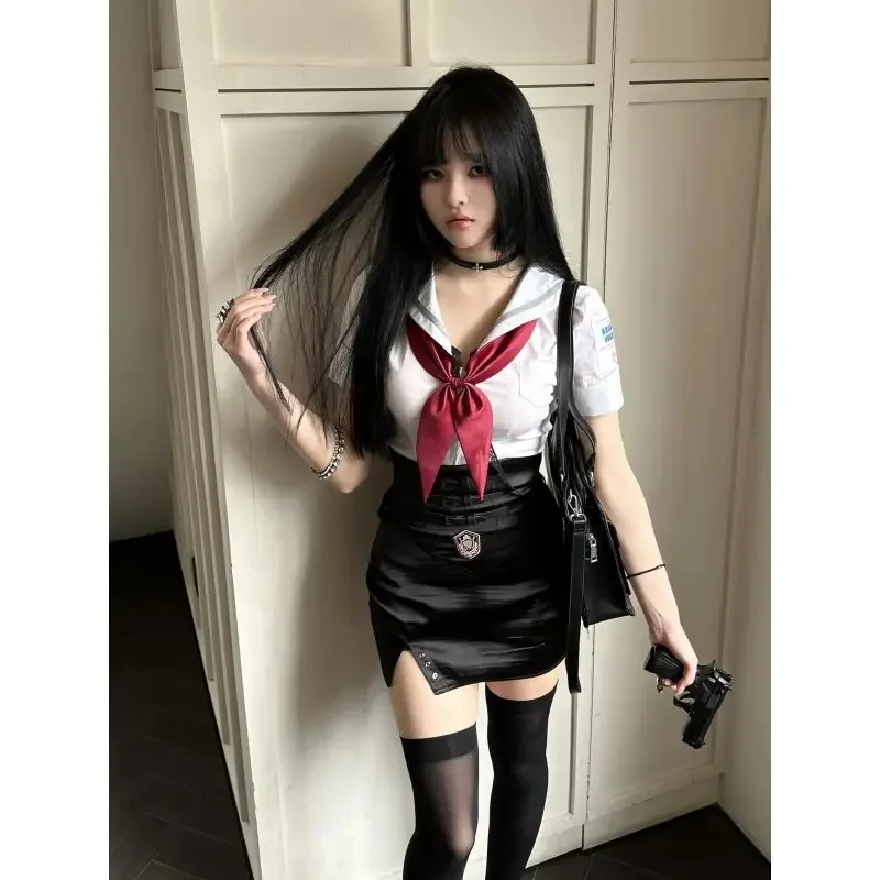College Style JK Uniform Set Sexy Slim Shirt High Waist Split Hip Wrap Mini Skirt Spicy Girl Two Piece Sets Women Costume Spring
College Style JK Uniform Set Sexy Slim Shirt High Waist Split Hip Wrap Mini Skirt Spicy Girl Two Piece Sets Women Costume Spring