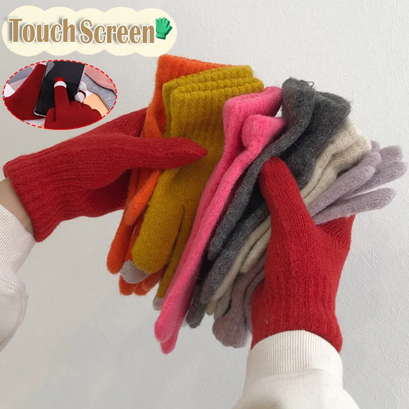 Winter Knitted Plush Gloves Women Men Autumn Thickened Solid Color Full Finger Mittens Hand Warmer Gloves Couple Cycling Gloves
Winter Knitted Plush Gloves Women Men Autumn Thickened Solid Color Full Finger Mittens Hand Warmer Gloves Couple Cycling Gloves