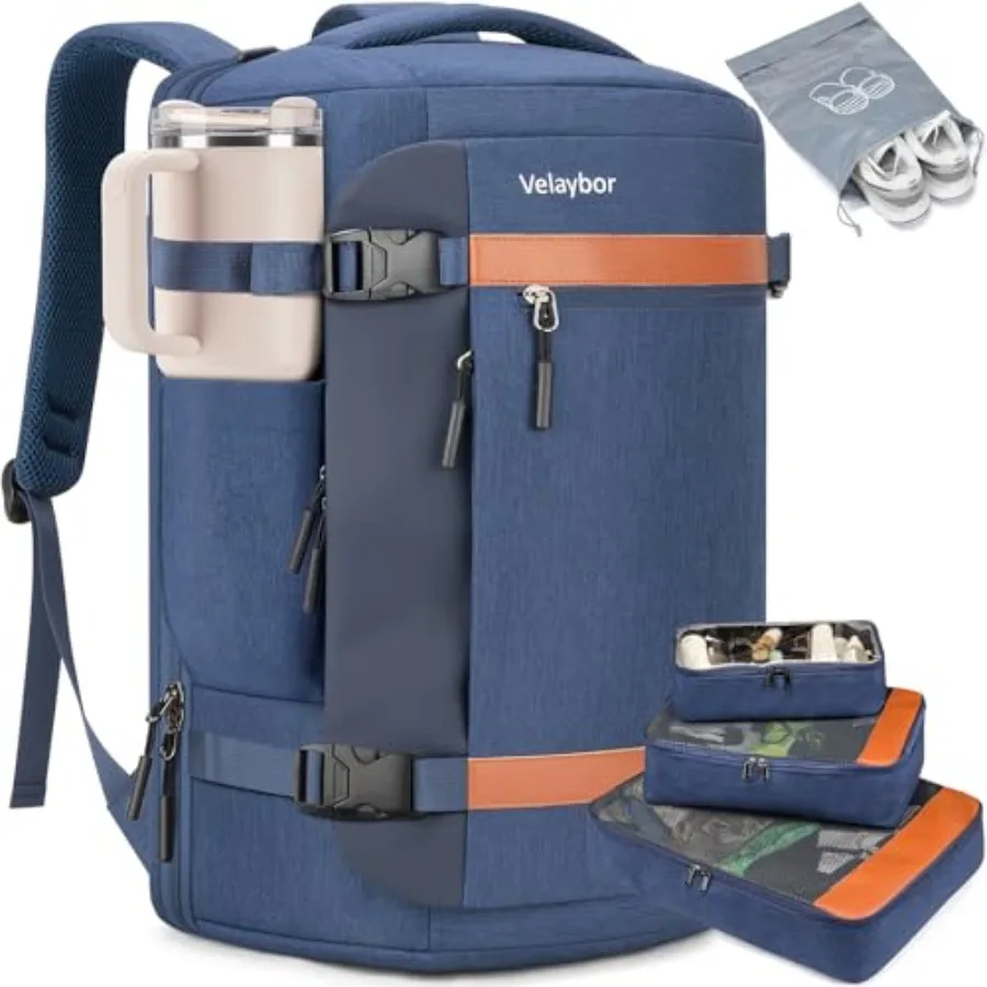 42L Travel Backpack with 4 Packing Cubes, TSA Friendly Flight Approved Carry-On Bag, Water-Resistant Weekender Business Backpac
42L Travel Backpack with 4 Packing Cubes, TSA Friendly Flight Approved Carry-On Bag, Water-Resistant Weekender Business Backpac